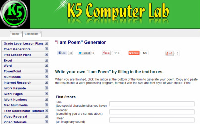 Image of I Am poem generator (link)