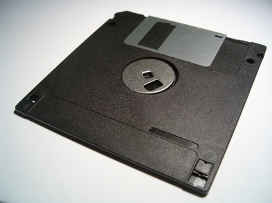 Image of floppy disc. Save Your Work!