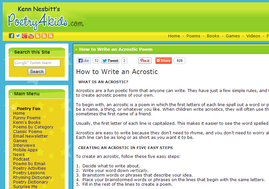 Image of Acrostic lesson site (link)